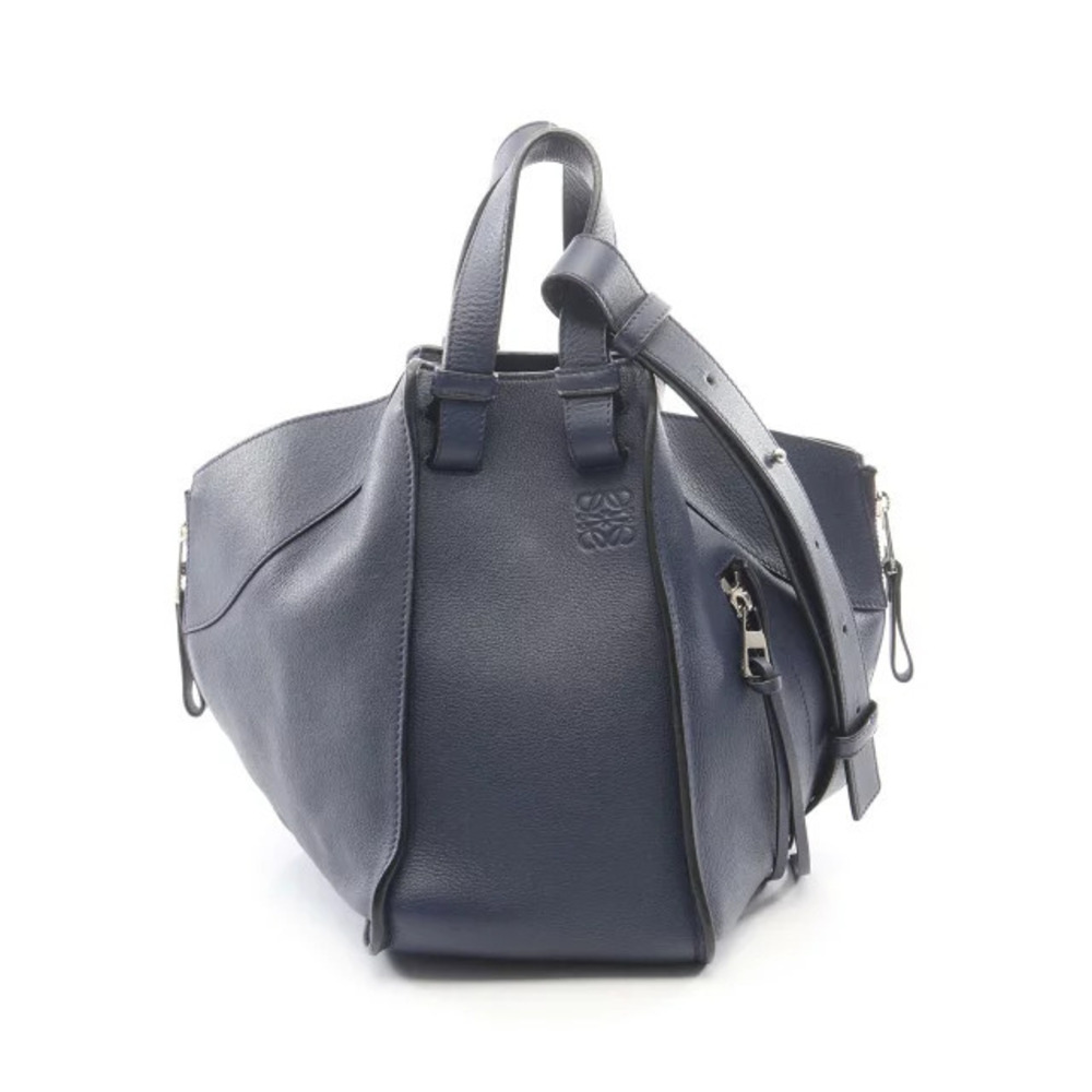 Loewe HAMMOCK Handbag Leather Navy Blue